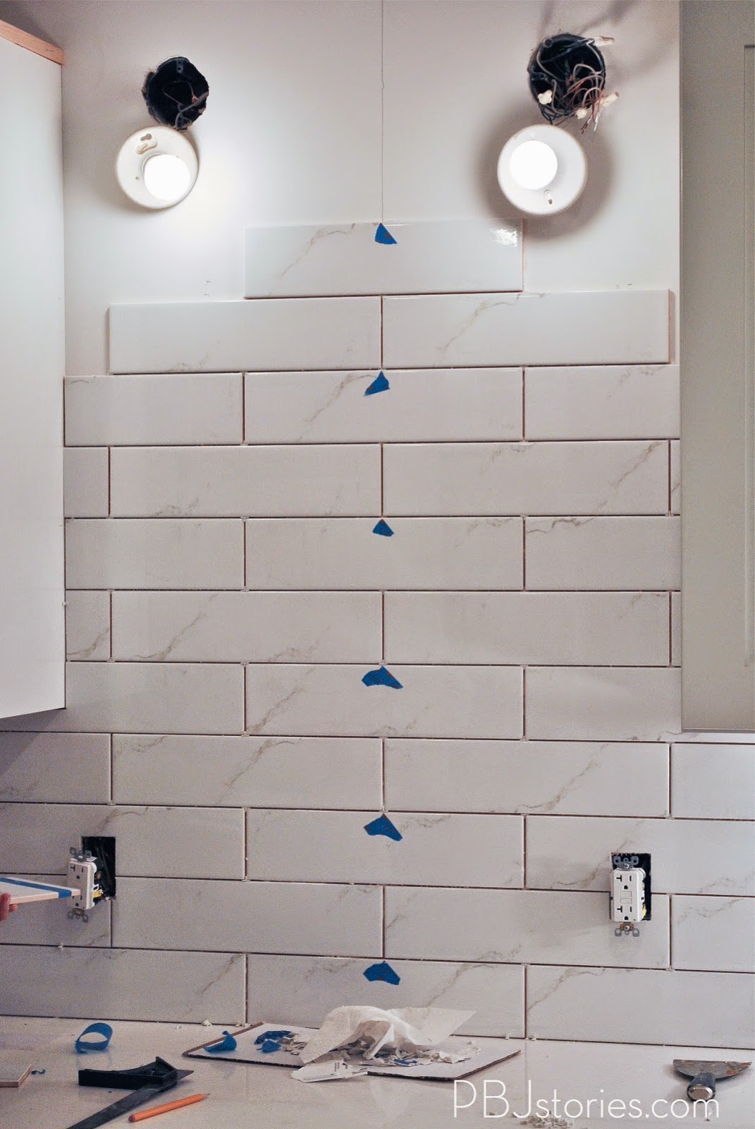 PBJstories Installing Subway Tile for Kitchen Backsplash PBJreno Update